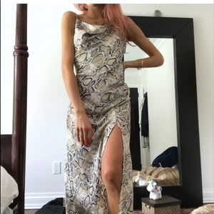 Princess Polly SATIN SNAKE PRINT MAXI SLIP DRESS